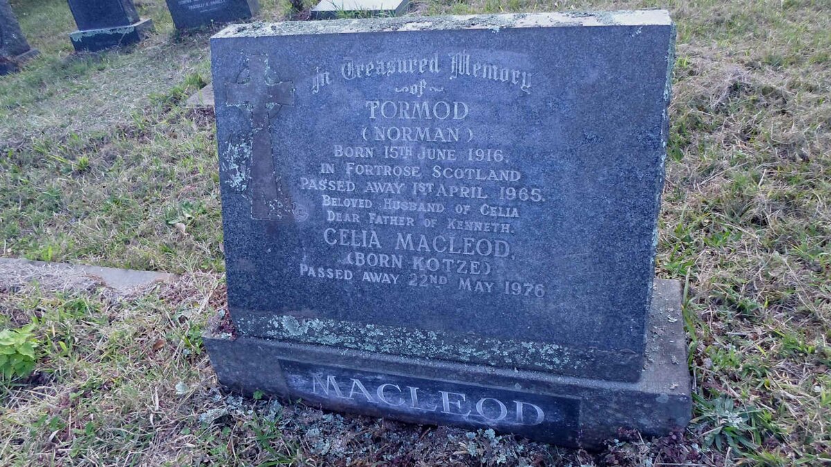 MACLEOD Tormod 1916-1965 &amp; Celia nee KOTZE -1976