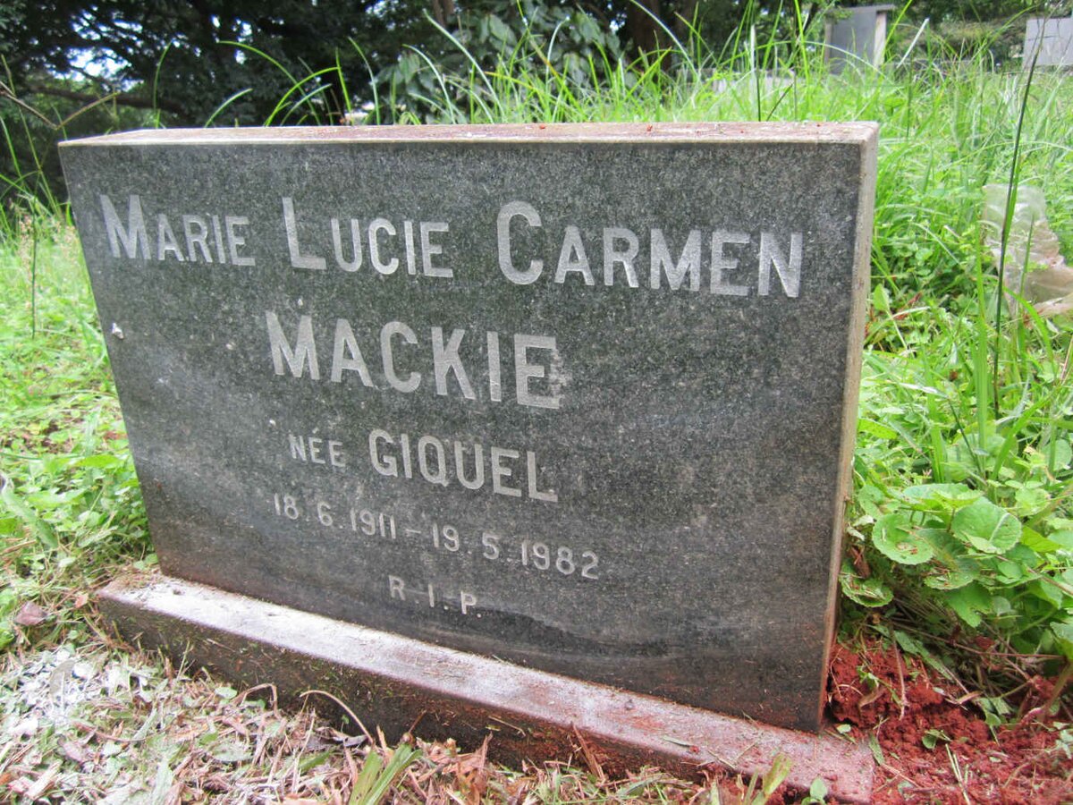 MACKIE Marie Lucie Carmen nee GIQUEL 1911-1982