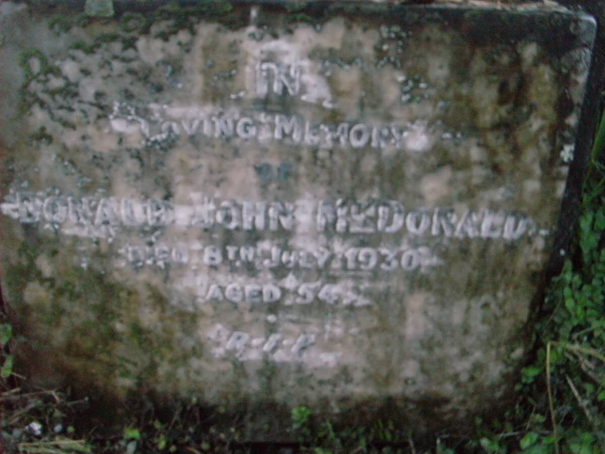 MACDONALD Donald John -1930