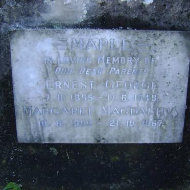 MAPLE Ernest George 1895-1948 &amp; Margaret Magdalena 1900-1967