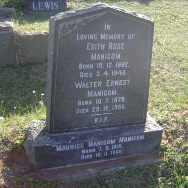 MANICOM Walter Ernest 1879-1955 &amp; Edith Rose 1882-1948 :: MANICOM Maurice 1918-1968