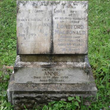 MACDONALD Longford -1943 &amp; Annie -1950 :: MACDONALD Jessie -1927