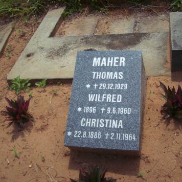 MAHER Thomas 1929 -1929 :: MAHER Wilfred 1896-1960 :: MAHER Christina 1886-1964