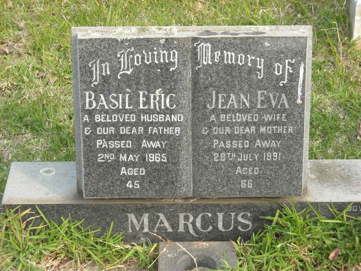 MARCUS Basil Eric -1965 &amp; Jean Eva -1991