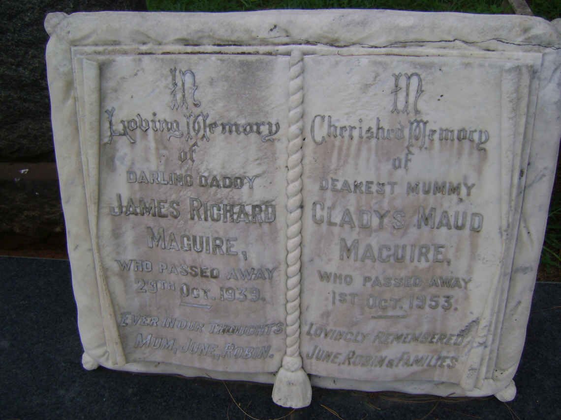 MAGUIRE James Richard -1939 &amp; Gladys Maud -1953