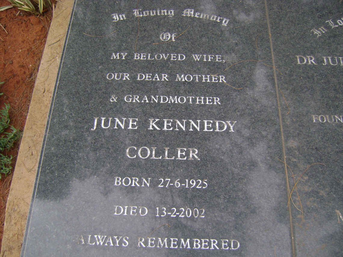 COLLER June Kennedy 1925-2002