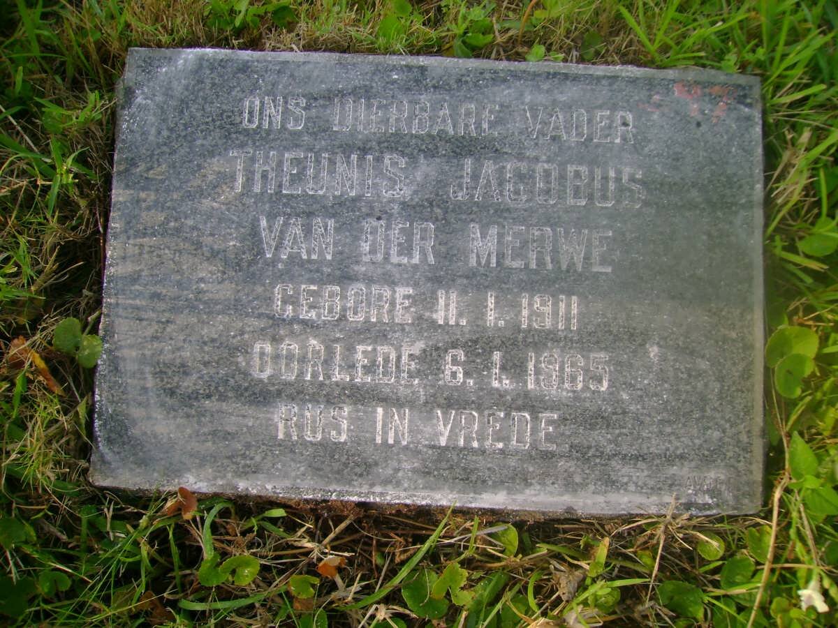 MERWE Theunis Jacobus, van der 1911-1965