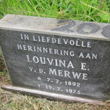 MERWE Louvina E., v.d. 1892-1975