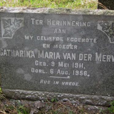MERWE Catharina Maria, van der 1911-1956