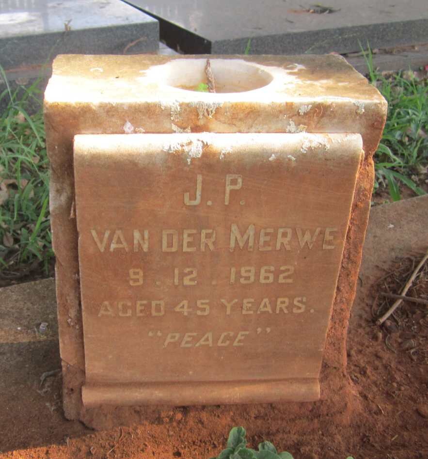 MERWE J.P., van der -1962