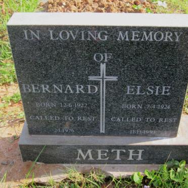 METH Bernard 1922-1976 &amp; Elsie 1924-1993