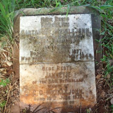 MEIKLEJOHN Cornelius Gartshore 1877-1949 &amp; Jannetje 1878-1951 