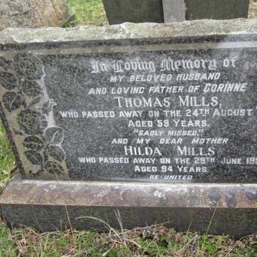 MILLS Thomas -1956 &amp; Hilda -1988