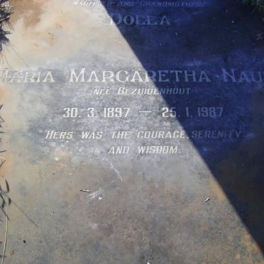 NAUDE Maria Margaretha nee BEZUIDENHOUT 1897-1987