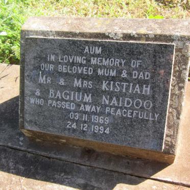 NAIDOO Kistiah -1969 &amp; Bagium -1994