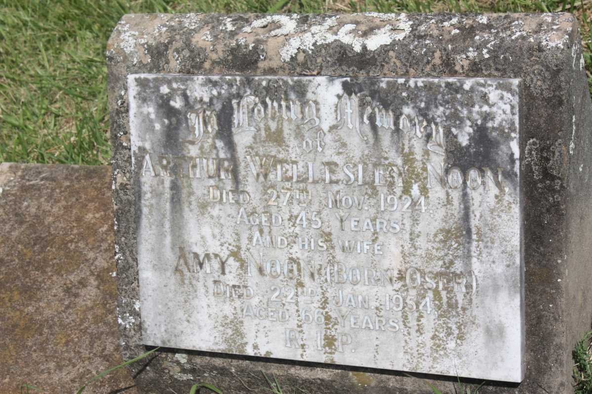 NOON Arthur Wellesley -1924 &amp; Amy OSER -1954