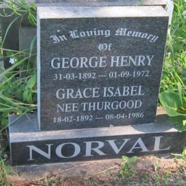 NORVAL George Henry 1892-1972 &amp; Grace Isabel THURGOOD 1892-1986