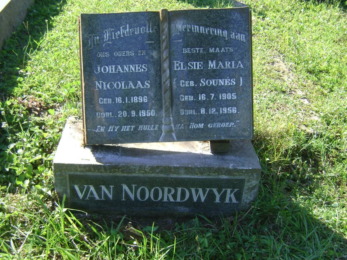 NOORDWYK Johannes Nicolaas, van 1896-1950 &amp; Elsie Maria SOUNES 1905-1956