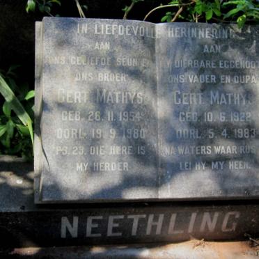 NEETHLING Gert Mathys 1922-1983 :: NEETHLING Gert Mathys 1954-1980