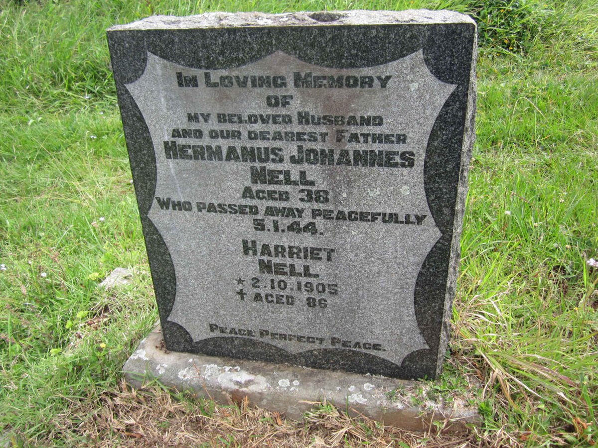 NELL Hermanus Johannes -1944 &amp; Harriet Maria 1905-1991