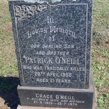 O'NEILL Bill 1909-1991 &amp; Grace 1913-1974 :: O'NEILL Patrick -1958