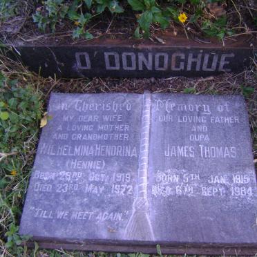 O'DONOGHUE James Thomas 1915-1984 &amp; Wilhelmina Hendrina 1919-1972