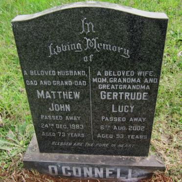 O'CONNELL Matthew John -1983 &amp; Gertrude Lucy -2002