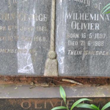 OLIVIER John George 1881-1960 &amp; Wilhemina 1897-1988