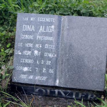 OLIVIER Dina Alida nee PRETORIUS 1922-1985