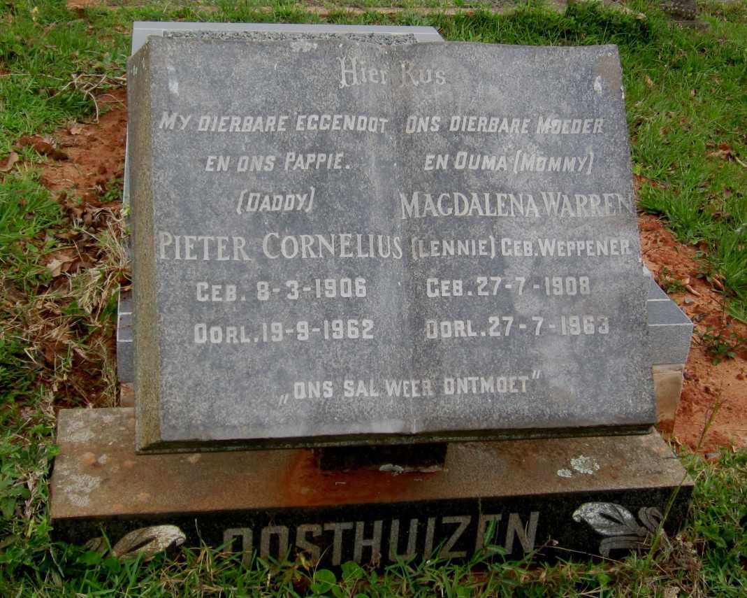 OOSTHUIZEN Pieter Cornelius 1906-1962 &amp; Magdalena Warren WEPPENER 1908-1963