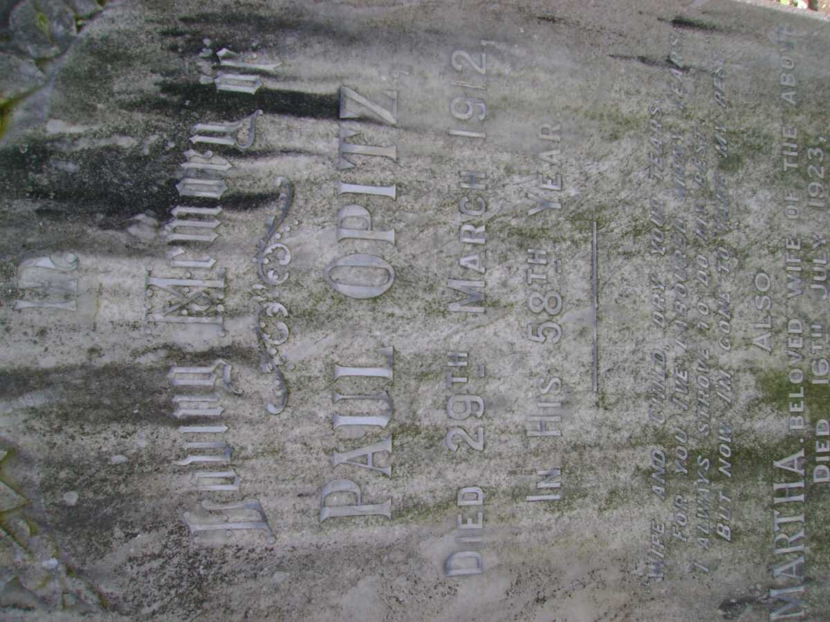 OPITZ Paul -1912 &amp; Martha -1923