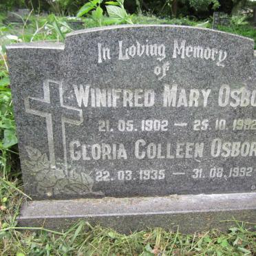 OSBORNE Winifred Mary 1902-1982 :: OSBORNE Gloria Colleen 1935-1992