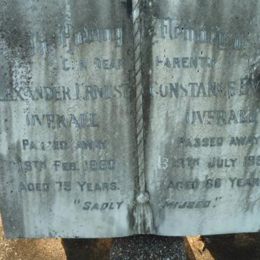 OVERALL Alexander Ernest -1950 &amp; Constance Evelyn -1961:: Ian 1923-2008 &amp; Beryl 1925-2007