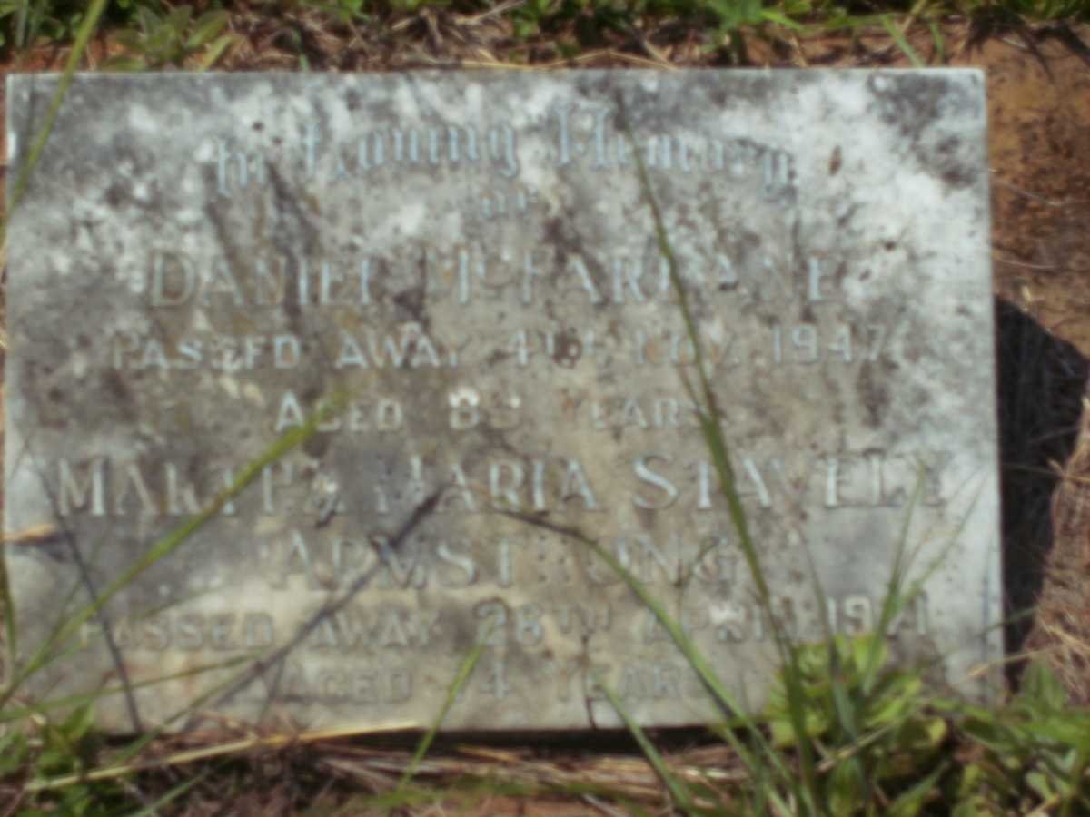 PARLANE Daniel M. -1947 :: ARMSTRONG Martha Maria Stavely -1971