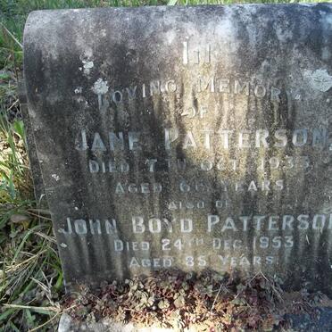 PATTERSON John Boyd -1953 &amp; Jane -1933