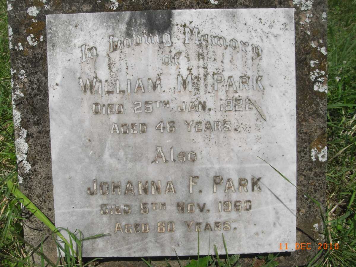 PARK William M. -1922 &amp; Johanna F. -1960