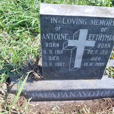PAPAPANAYOTOU Antoine 1916-1987 &amp; Efthymia 1918-1999