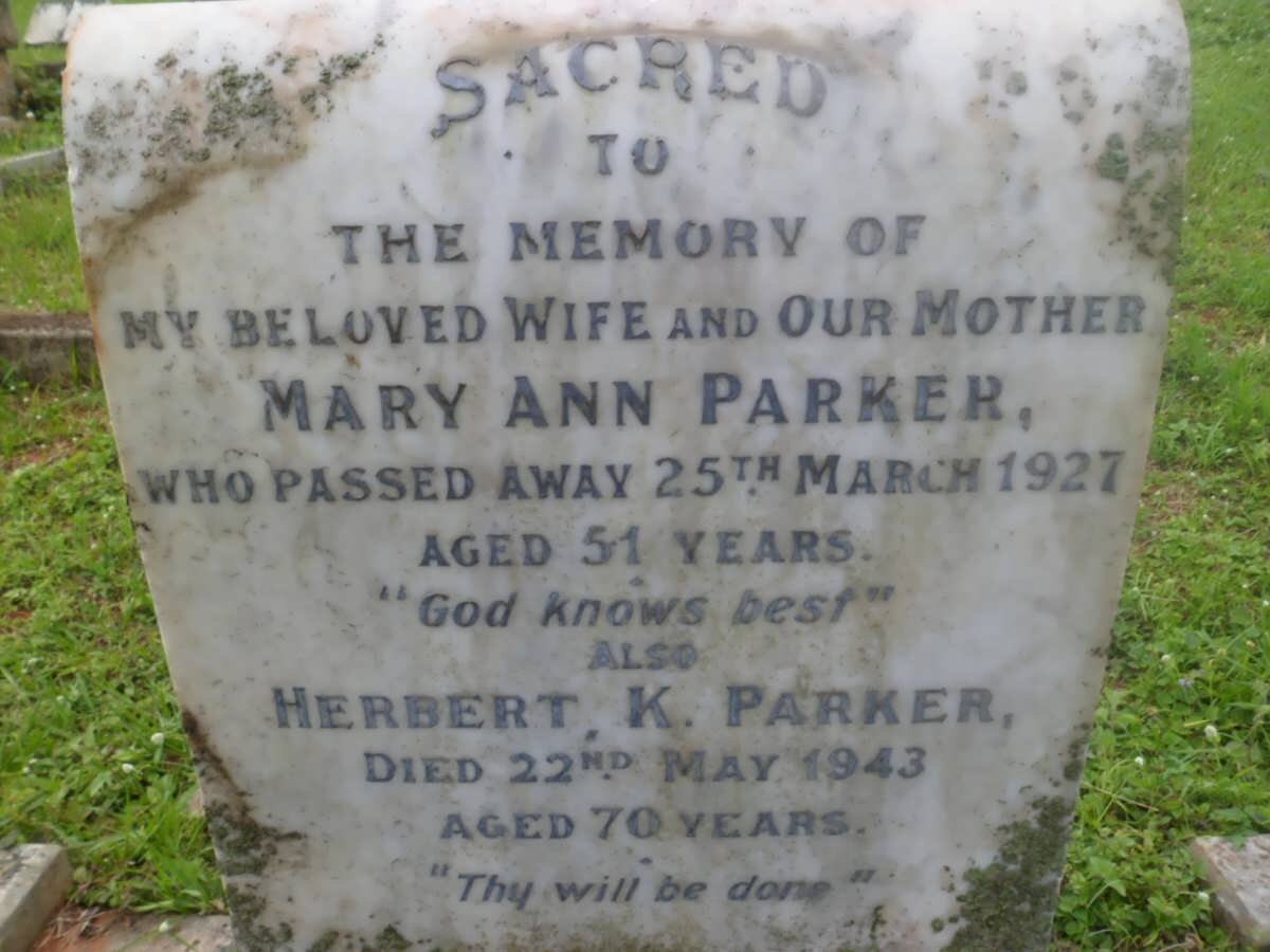 PARKER Herbert K. -1943 &amp; Mary Ann -1927