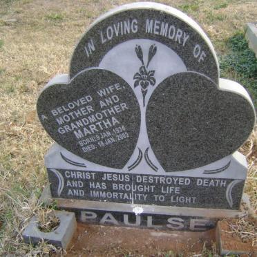PAULSE Martha 1934-2002