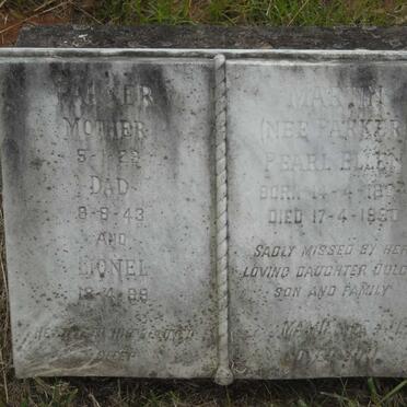 PARKER Dad 1943 &amp; Mother -1929 :: PARKER Lionel -1969 :: MARTIN Pearl Ellen nee PARKER 1904-1990