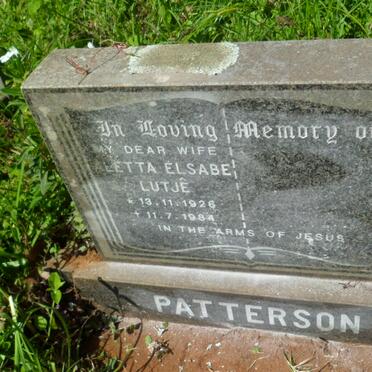 PATTERSON Aletta Elsabe Lutjê 1926-1984
