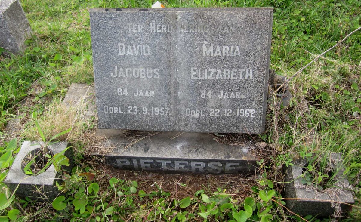 PIETERSE David Jacobus -1957 &amp; Maria Elizabeth -1962