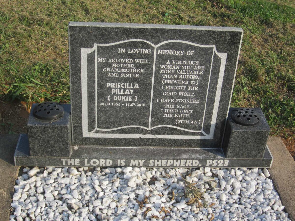 PILLAY Priscilla nee DUKIE 1954-2016