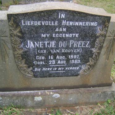 PREEZ Janetje, du nee VAN ROOYEN 1907-1953