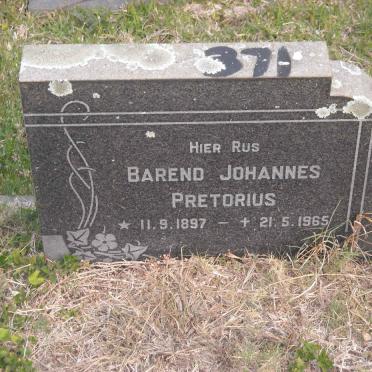 PRETORIUS Barend Johannes 1897-1965