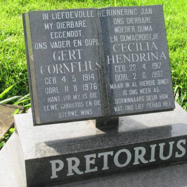 PRETORIUS Gert Cornelius 1914-1976 &amp; Cecilia Hendrina 1917-1997