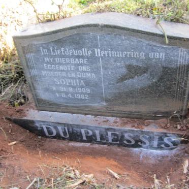 PLESSIS Sophia, du 1909-1982