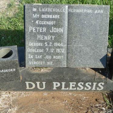 PLESSIS Peter John Henry, du 1944-1972