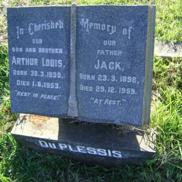 PLESSIS Jack, du 1898-1959 :: DU PLESSIS Arthur Louis 1930-1953