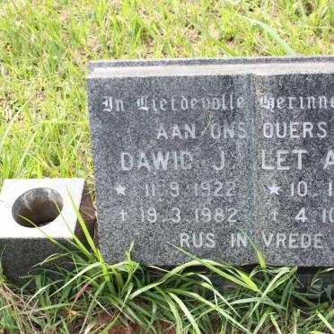 PLESSIS Dawid Johannes, du 1922-1982 &amp; Let A.C.J.S. 1933-1988
